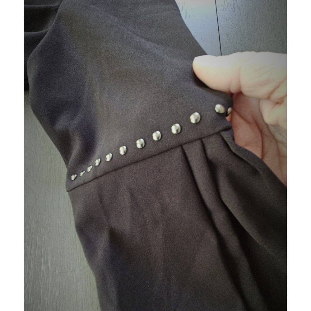 DKNY Black  Sheath Dress Size 8 Studded Bell Sleeve Classic Minimalist Career - Picture 4 of 10